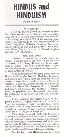 Hindus and Hinduism by E. Hahn