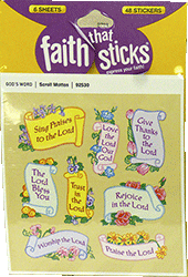 Faith That Sticks Scripture Stickers: Scroll Motto Bible Verses
