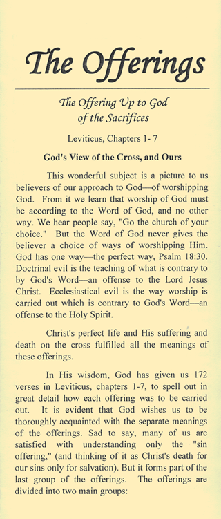 The Offerings: God's View of the Cross and Ours by Norman W. Berry