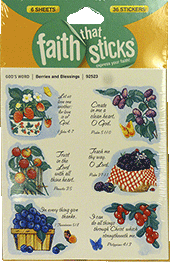 Faith That Sticks Scripture Stickers: Berries and Blessings Bible Verses