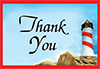 Thank You Tip Card: Barber Pole Lighthouse