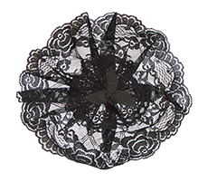 Black Gathered Lace Clip-Circlet Cap by Northwestern Lace