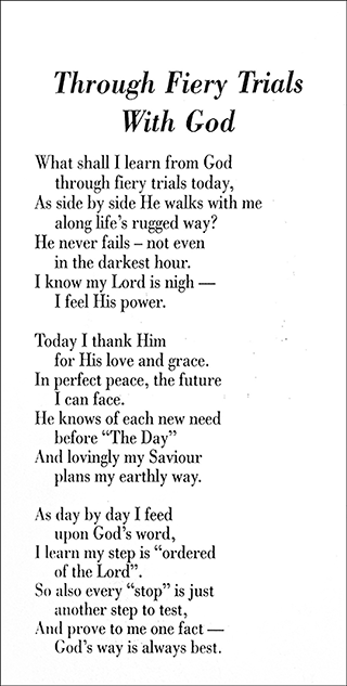 Through Fiery Trials with God by J.C. Schreiber