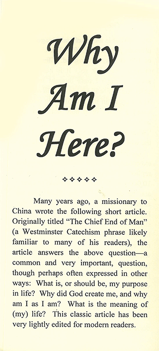 Why Am I Here? by George Christopher Willis