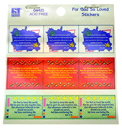 Standard Stickers: For God so loved . . . . John 3:16 in Three Modern Designs