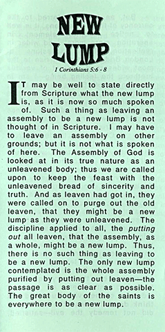 A New Lump: 1 Corinthians 5:6-8 by John Nelson Darby
