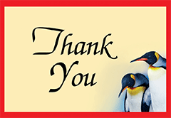 Thank You Tip Card: Penguins