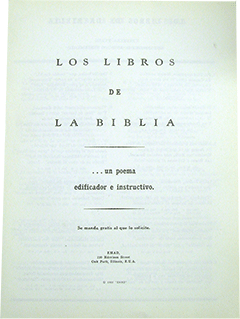 Los Libros de La Biblia: Un Poema Edificador y Instructivo