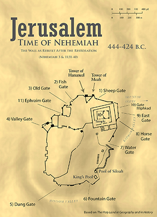 Gates of Jerusalem Time of Nehemiah