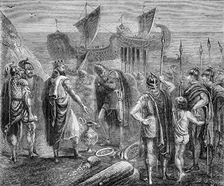Solomon Receiving Gold from Servants of Hiram