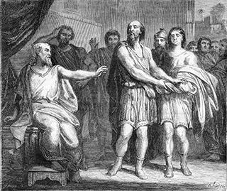 Naaman the Syrian Offering Presents to Elisha