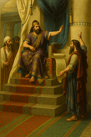 Shaphan Reading the Law Before King Josiah