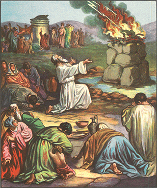 Elijah Praying down fire from Heaven