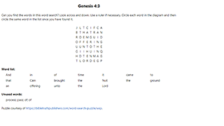 Genesis 4:3 Word Search Puzzle