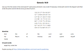 Genesis 16:9 Word Search Puzzle