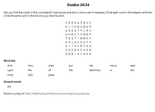 Exodus 26:34 Word Search Puzzle