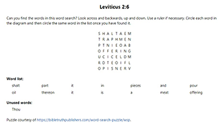 Leviticus 2:6 Word Search Puzzle