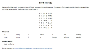 Leviticus 4:32 Word Search Puzzle