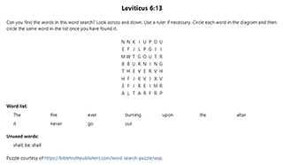 Leviticus 6:13 Word Search Puzzle