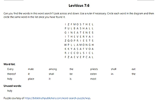 Leviticus 7:6 Word Search Puzzle