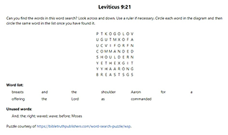 Leviticus 9:21 Word Search Puzzle