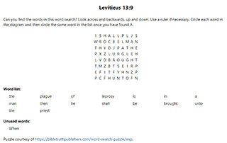 Leviticus 13:9 Word Search Puzzle