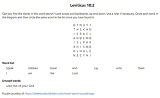 Leviticus 18:2 Word Search Puzzle