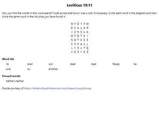 Leviticus 19:11 Word Search Puzzle