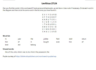 Leviticus 27:24 Word Search Puzzle