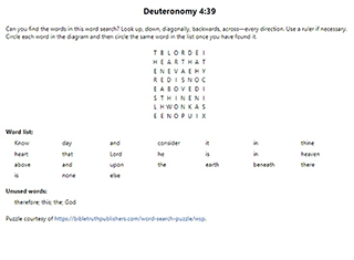 Deuteronomy 4:39 Word Search Puzzle