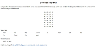 Deuteronomy 14:4 Word Search Puzzle