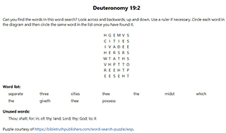 Deuteronomy 19:2 Word Search Puzzle