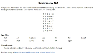 Deuteronomy 22:4 Word Search Puzzle