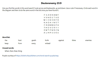 Deuteronomy 23:9 Word Search Puzzle