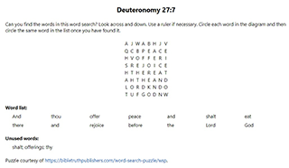 Deuteronomy 27:7 Word Search Puzzle
