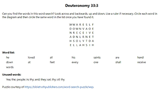 Deuteronomy 33:3 Word Search Puzzle