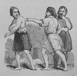 Spies Asking a man for the Entrance of the