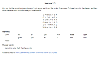 Joshua 1:3 Word Search Puzzle