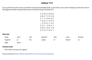Joshua 11:5 Word Search Puzzle