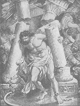 Samson pulling down the temple
