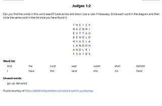 Judges 1:2 Word Search Puzzle