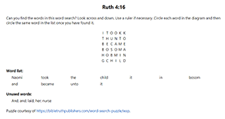 Ruth 4:16 Word Search Puzzle