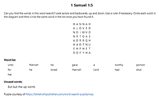 1 Samuel 1:5 Word Search Puzzle