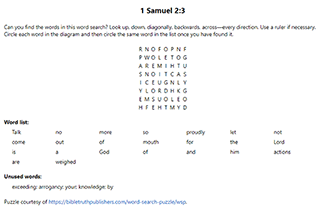 1 Samuel 2:3 Word Search Puzzle