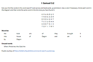 1 Samuel 5:2 Word Search Puzzle