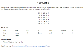1 Samuel 6:1 Word Search Puzzle