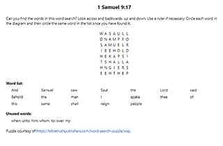 1 Samuel 9:17 Word Search Puzzle