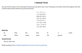 1 Samuel 14:25 Word Search Puzzle