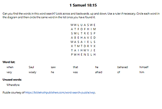 1 Samuel 18:15 Word Search Puzzle