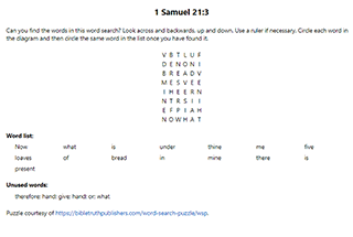 1 Samuel 21:3 Word Search Puzzle